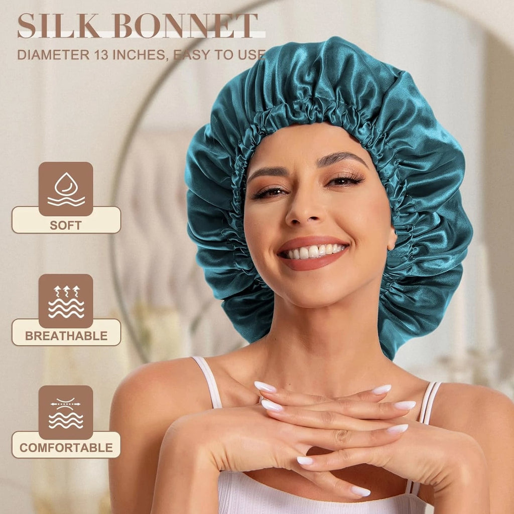 Satin Bonnet Silk Bonnet Hair Bonnet for Sleeping - Slouchy Beanie Hat Sleep Cap