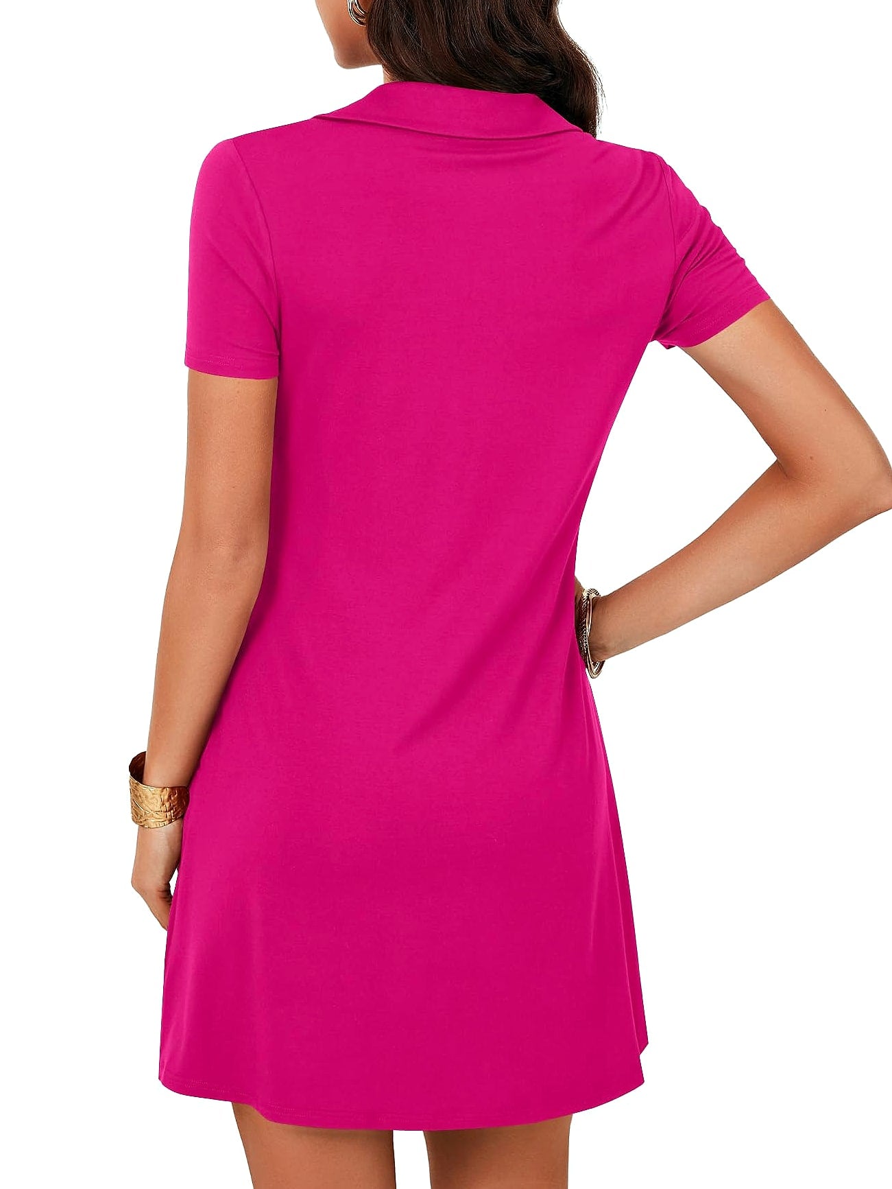 LYANER Women's V-Neck Zipper Mini Dress with Ruffle Sleeves