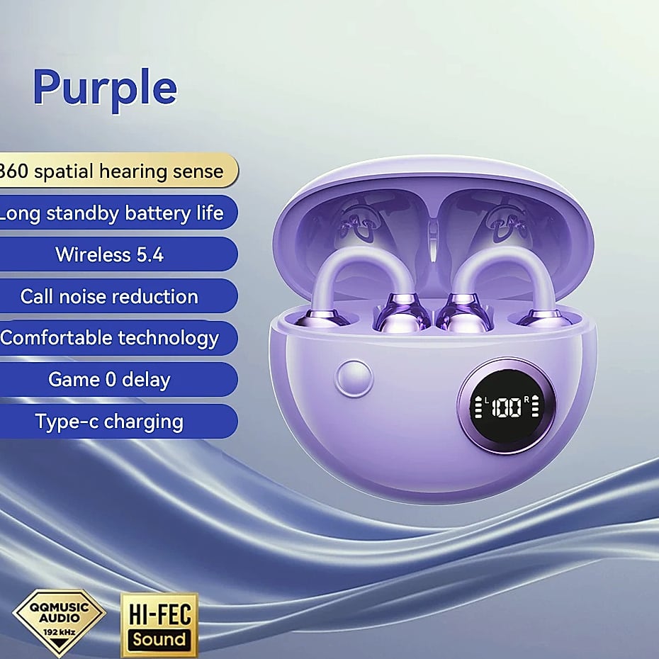 Wireless Ear Clip Bluetooth Headset with 13mm Driver