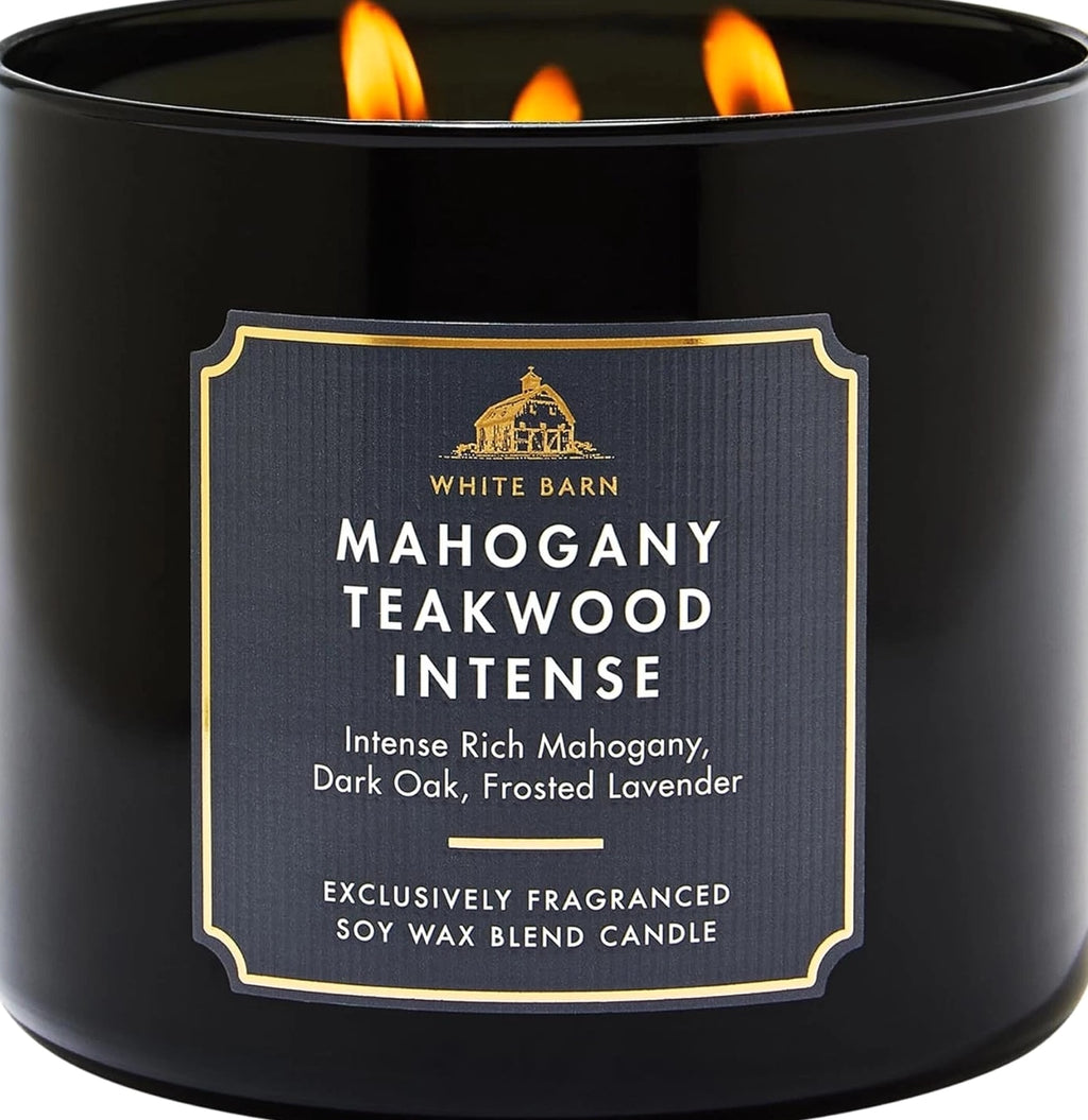 Aromatic 3-Wick Mahogany Teakwood Candle - Lead-Free Elegance, Perfect for Any Occasion