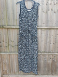 Thought Black Abstract Jumpsuit Size 12 Sustainable Organic Cotton Wide Leg Pockets