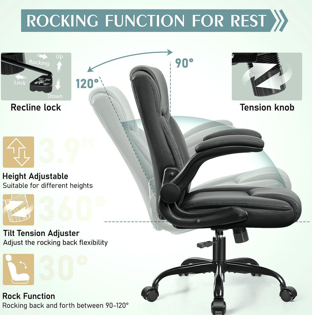 Brick Attic PU Leather Office Chair Ergonomic Desk Seat