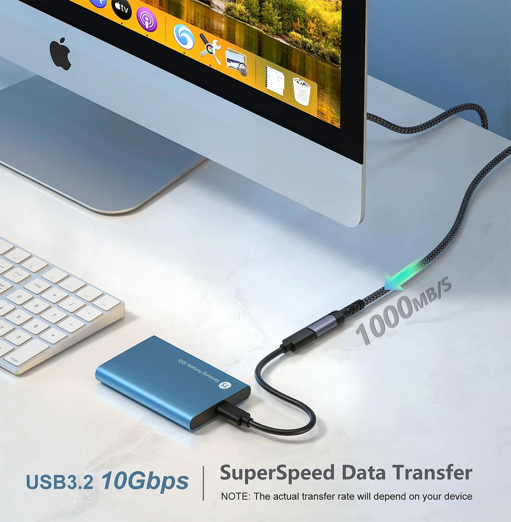 OKRAY USB-C Extension Cable 3.3ft, 100W Fast Charging