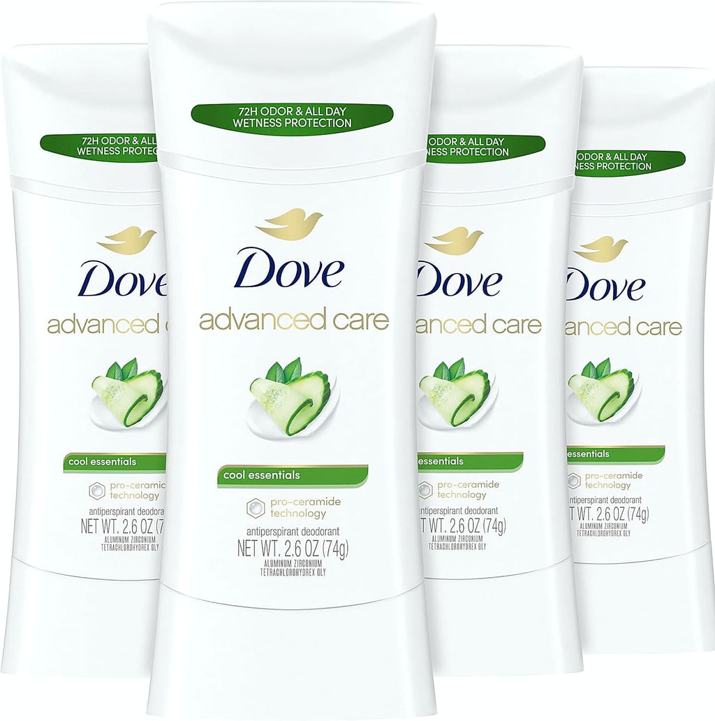 Dove Advanced Care Cool Essentials Antiperspirant Deodorant, 4 Pack