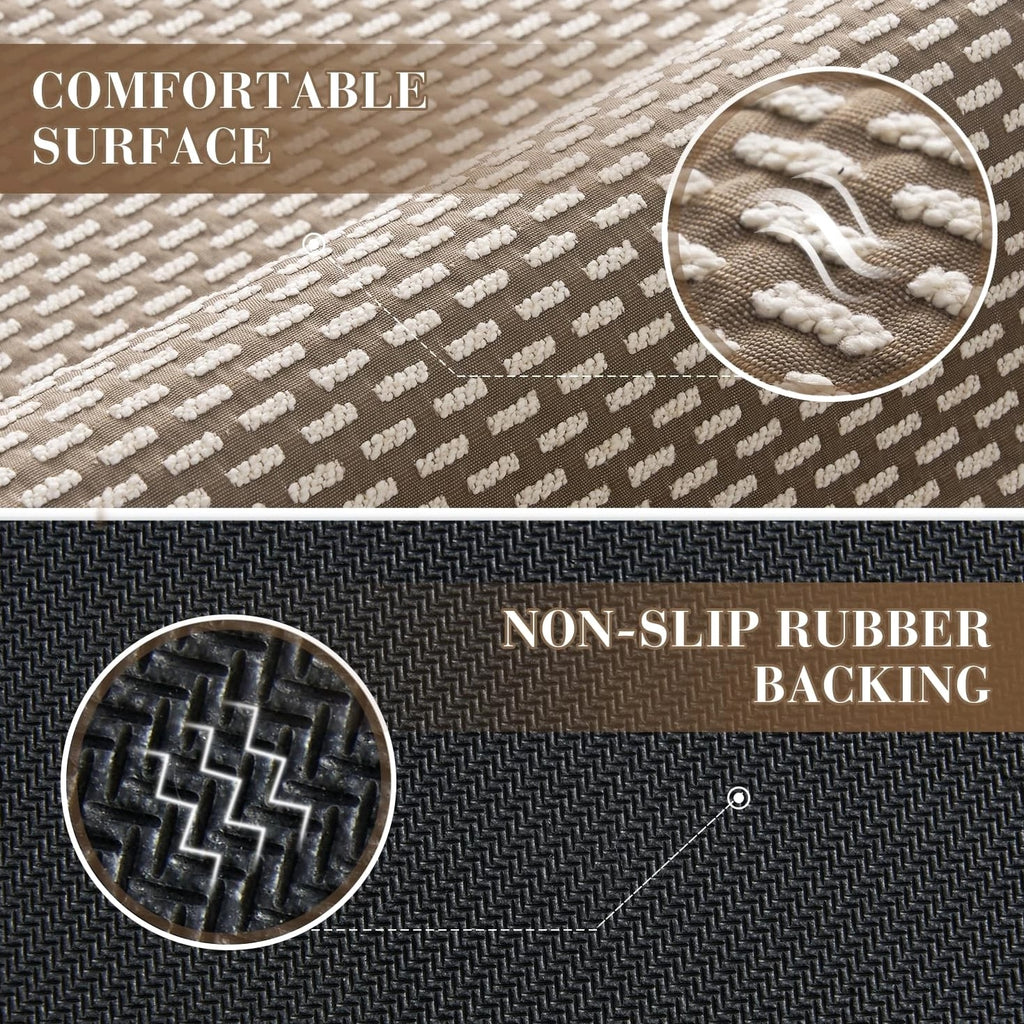 Non Slip Bath Mat Machine Washable Super Absorbent Quick Dry 24x35 Inch Brown