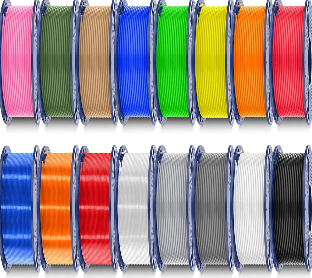 16 Color PLA Filament Bundle Multicolor, PLA 3D Printer Filament 1.75mm, Individual
