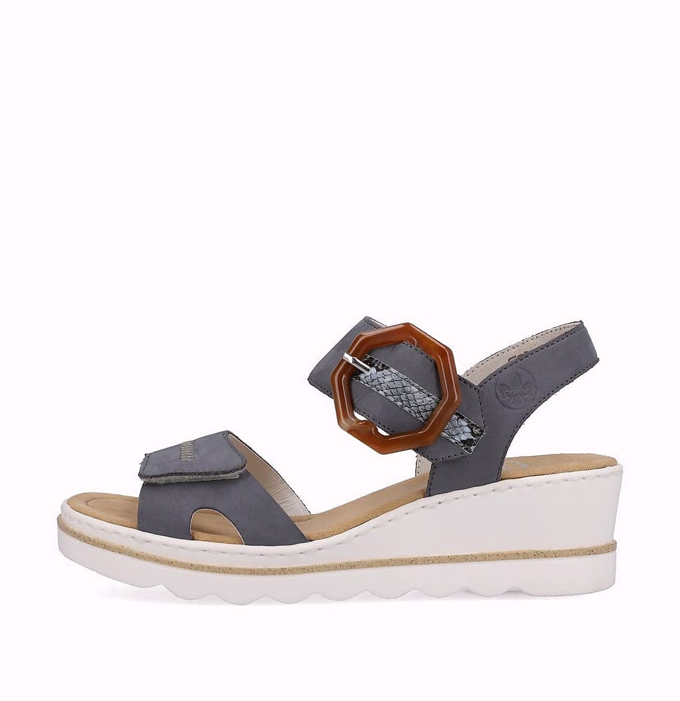 Rieker 67476 Rose Women's Wedge Sandals with Anti-Stress Design