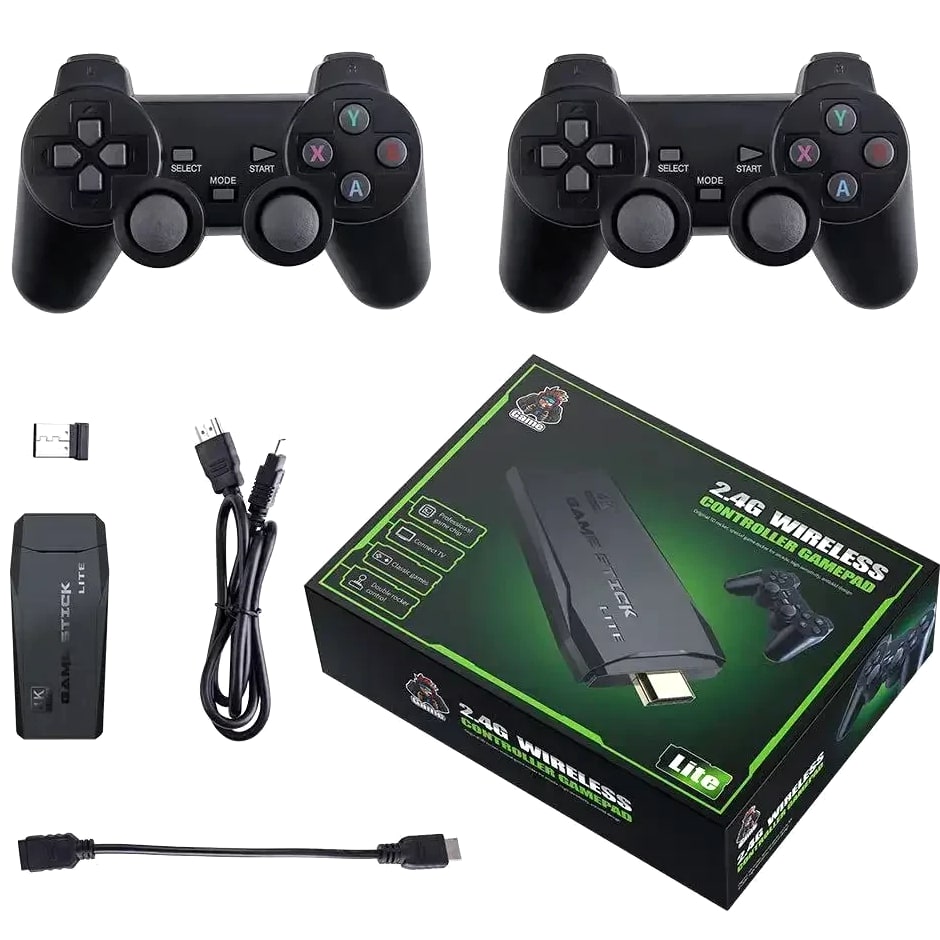 M8 Game Console Built-In 20000 + 64GB Two-Person Wireless Controller 2.4G Stick