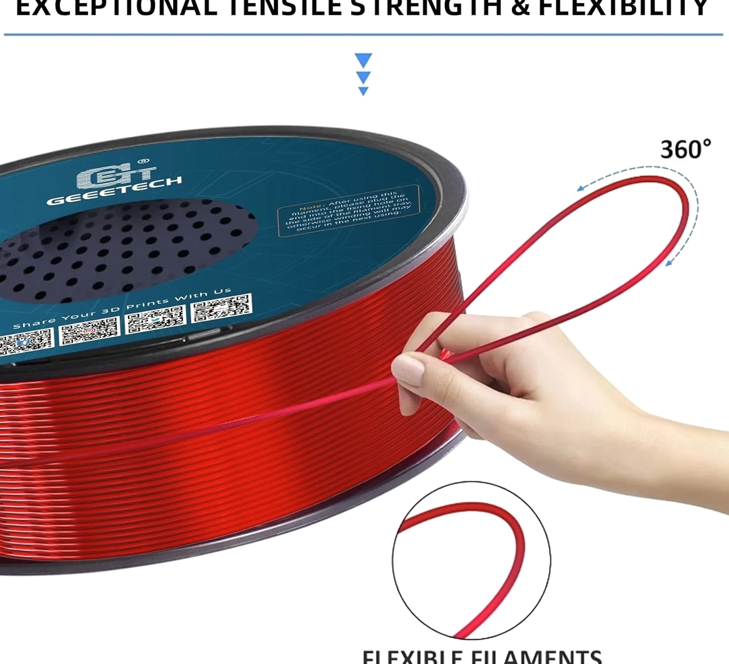 High Elasticity TPU Filament for FDM 3D Printers