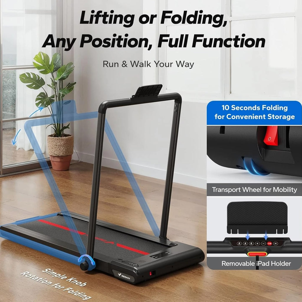 MERACH T05 2-in-1 Folding Walking Pad Small Treadmill for Home 265LBs Capacity