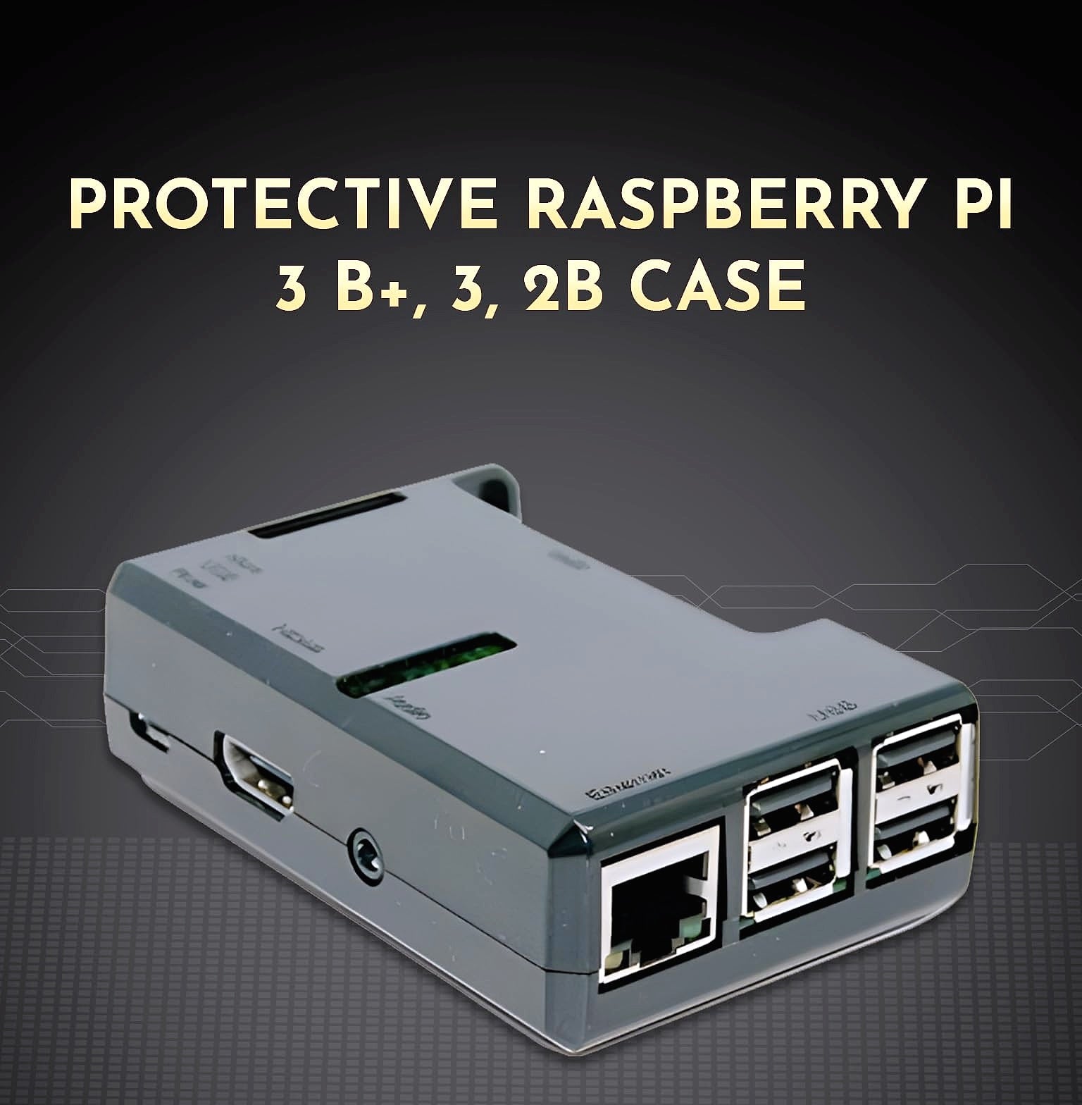 sb components Jet Black Case for Raspberry Pi 3 Model B and Raspberry Pi 2 Model B (Black) with Access to All Ports