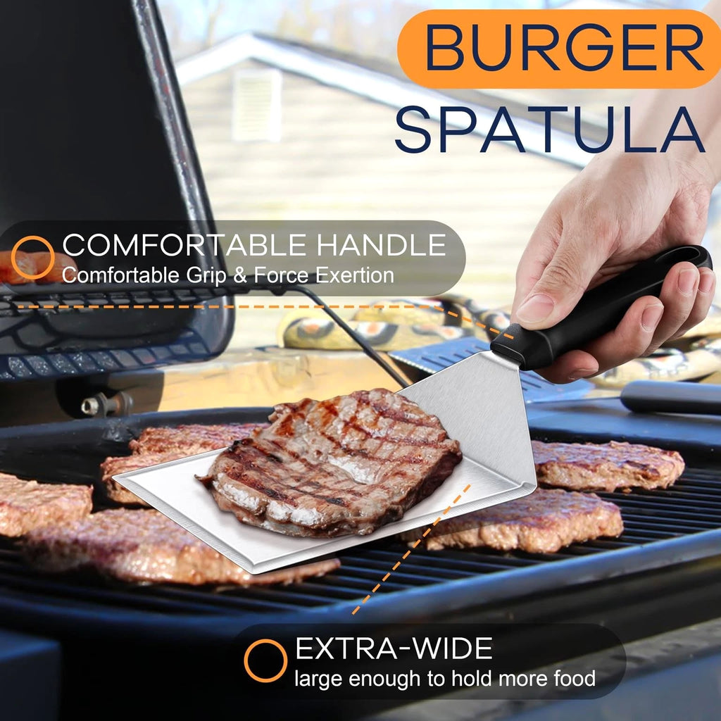 Smashed Burger Kit, Large Burger Spatula, 5½ inch Stainless Steel Burger Pres...