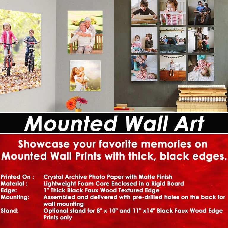 8"x10" Personalized Mounted Wall Art Prints with your choice of photo / image