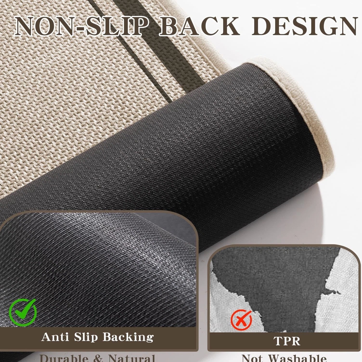 chakme Bathroom Rugs Mat U-Shaped 24x17, Ultra Thin Non Slip Bath Mat Small Quic