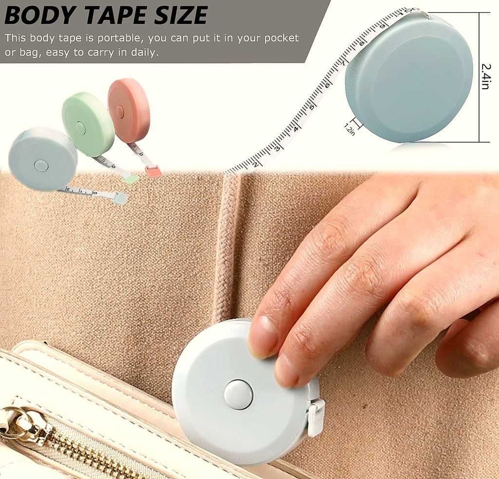 SmaringRobot Mini Retractable Tape Measure 3-Pack with Fabric Ruler