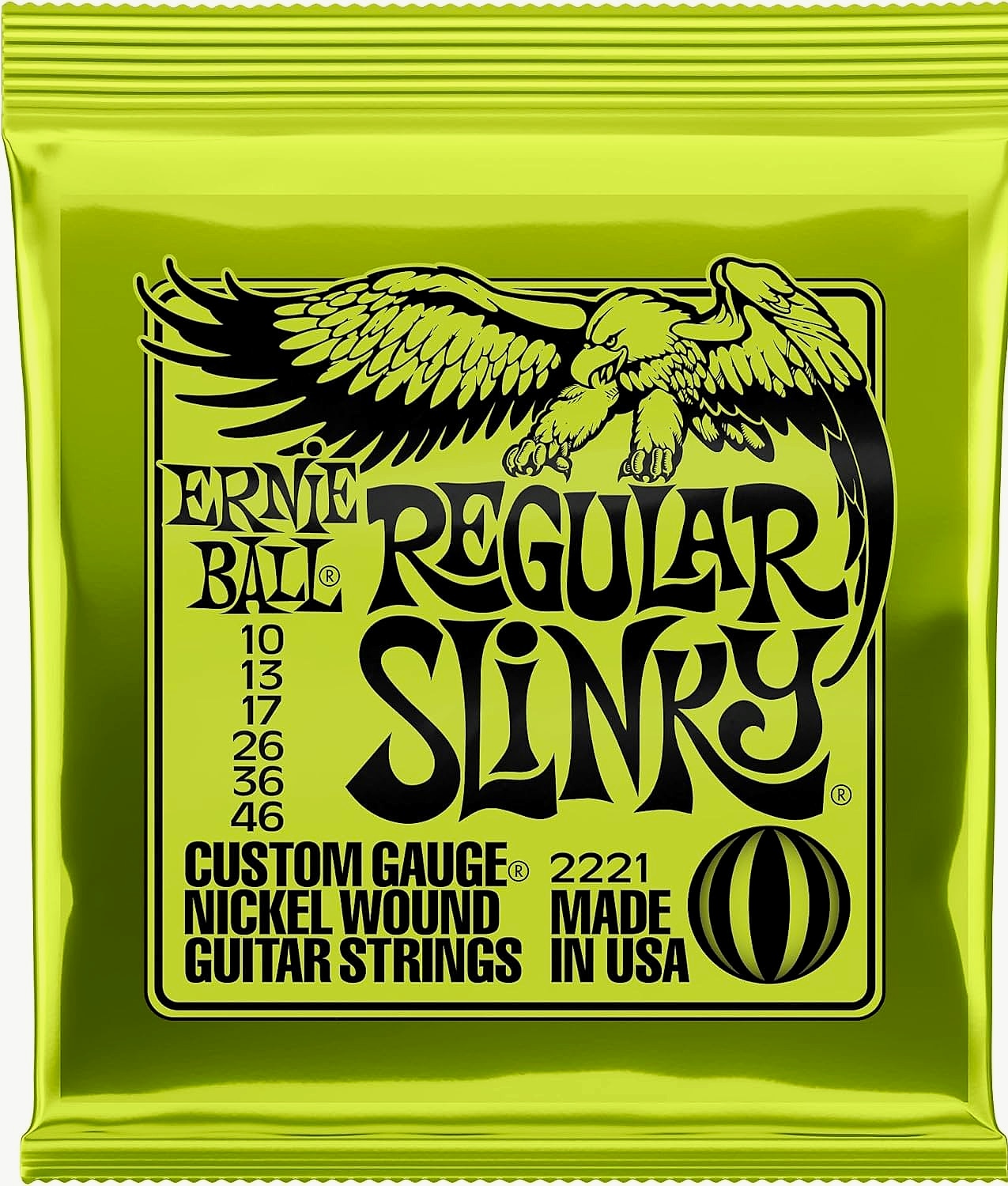 Ernie Ball Regular Slinky Nickel Wound Guitar Strings 10-46