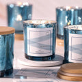 LAMORGIFT 15 Pack Glass Candle Jars with Lids (8Oz, Lake Blue) - Candle Making Containers