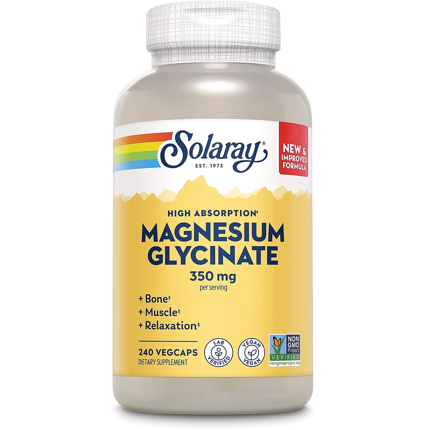 Solaray Magnesium Glycinate 350mg Chelated Capsules