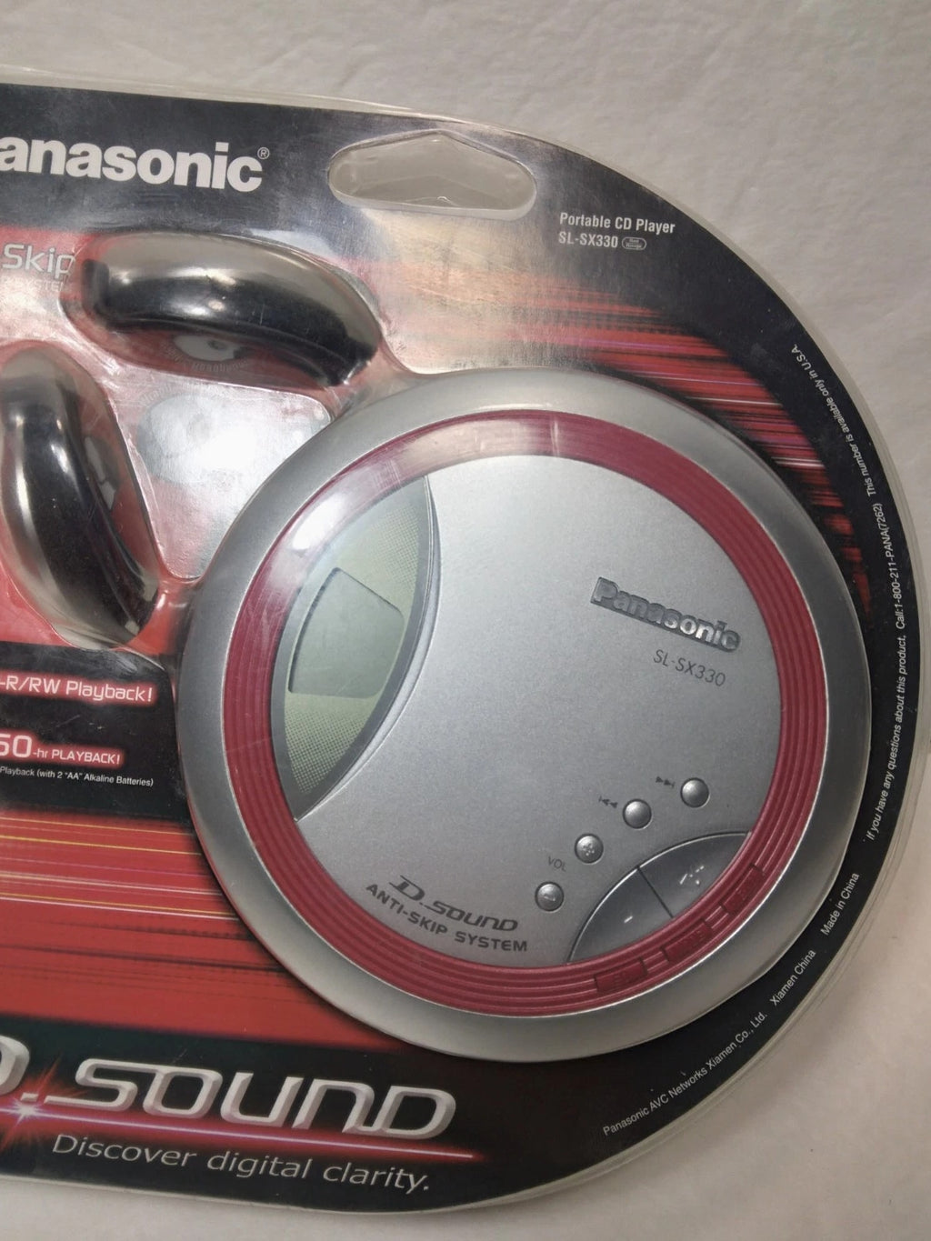 Panasonic Portable CD Player SL-SX330 Red and Silver with Earphones - NEW SEALED
