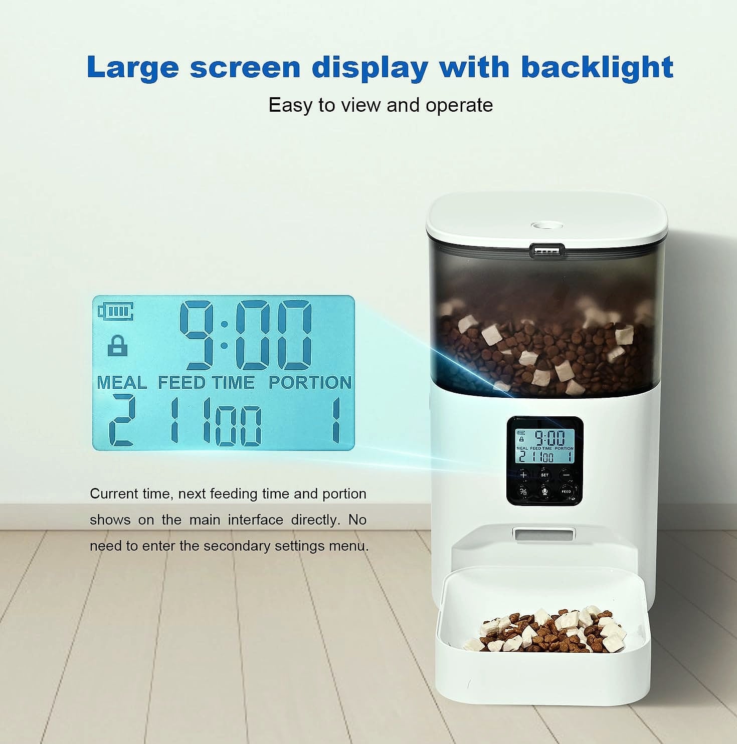 ANDOLL HOME Automatic Cat Feeder 4L with Voice Recorder