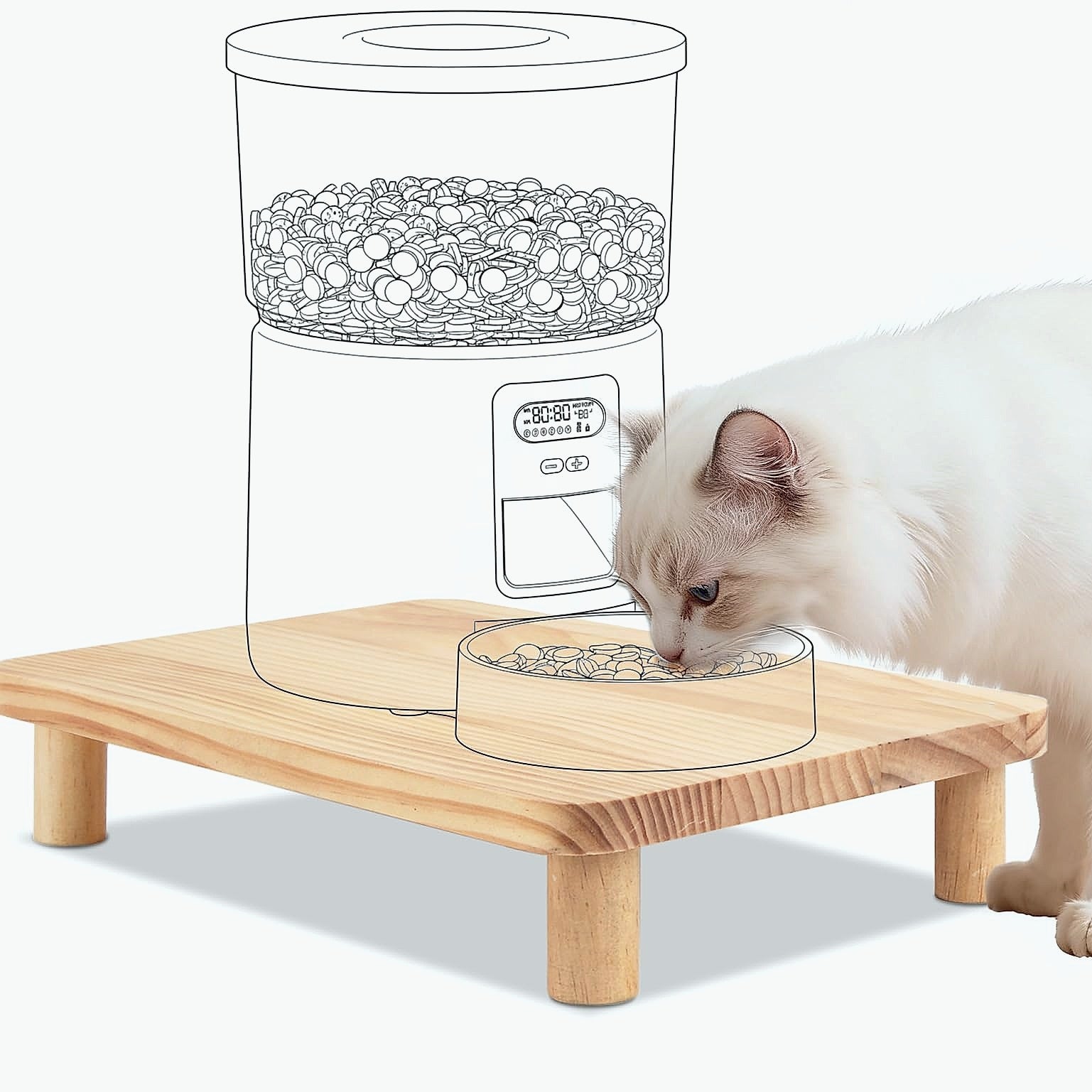 SZEE Elevated Cat Food Stand for Automatic Feeders
