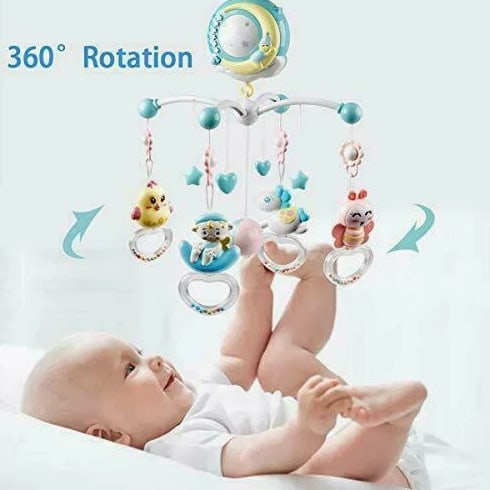 Mobile Baby Rattle Toy Cot Musical Light Bed Bell Kid Hanging Crib Nursery Gift