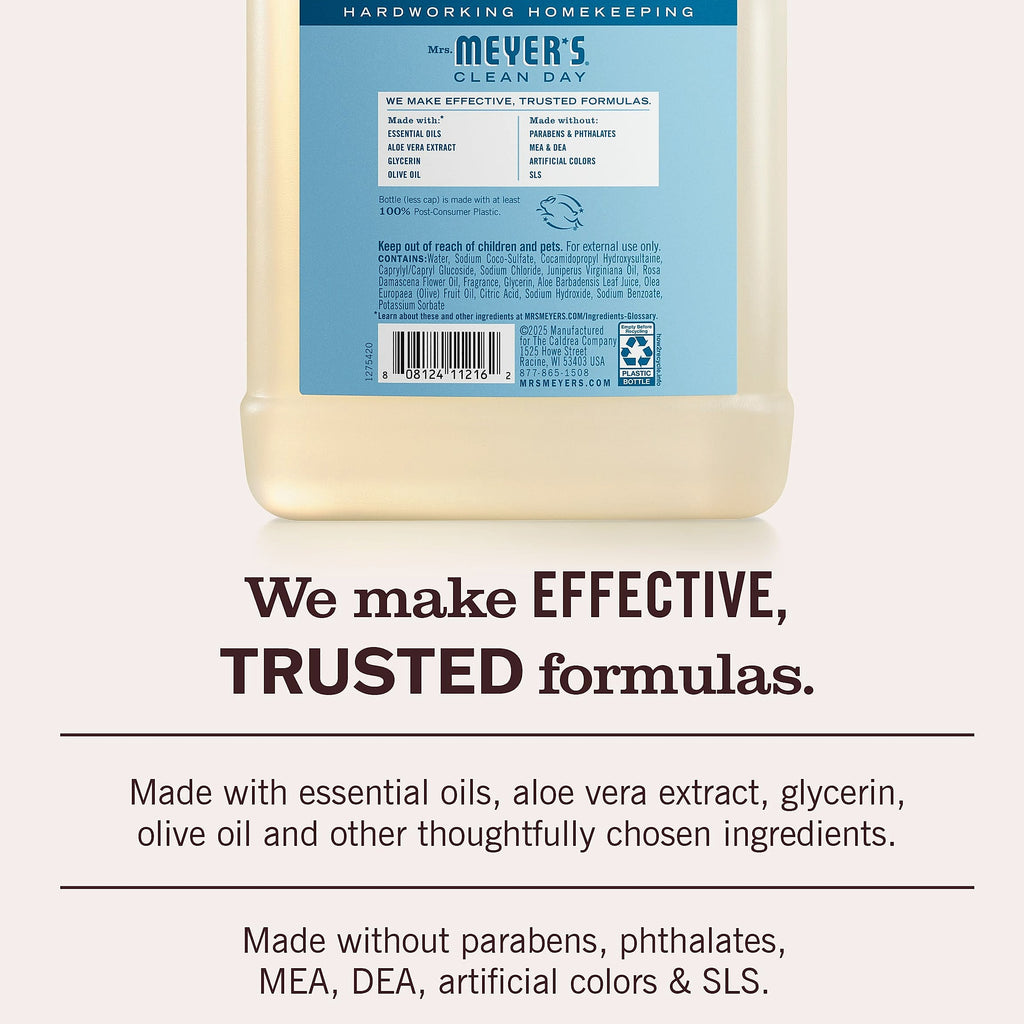Mrs. Meyer's Clean Day Hand Soap Refill Rain Water 33 Oz