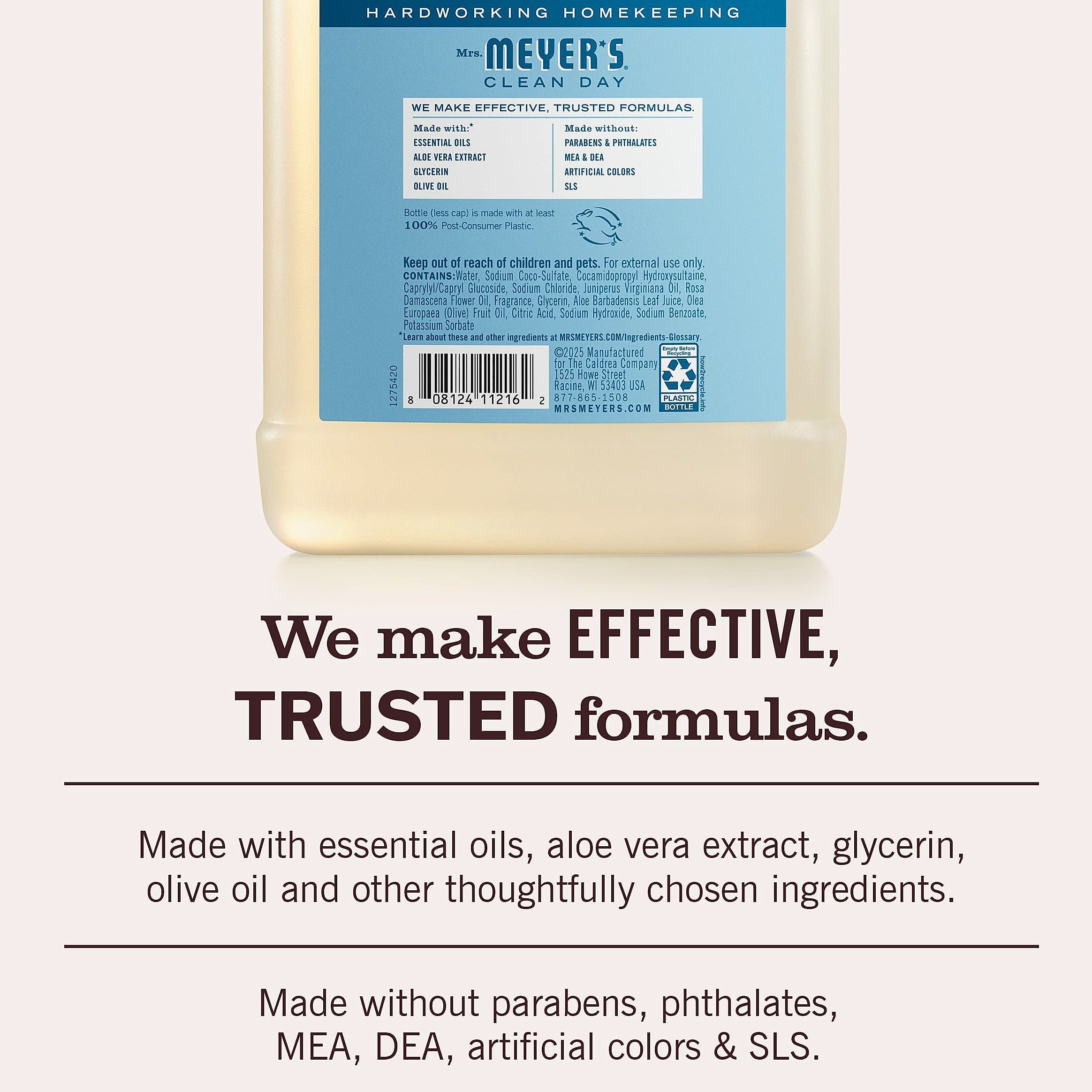 Mrs. Meyer's Clean Day Hand Soap Refill Rain Water 33 Oz