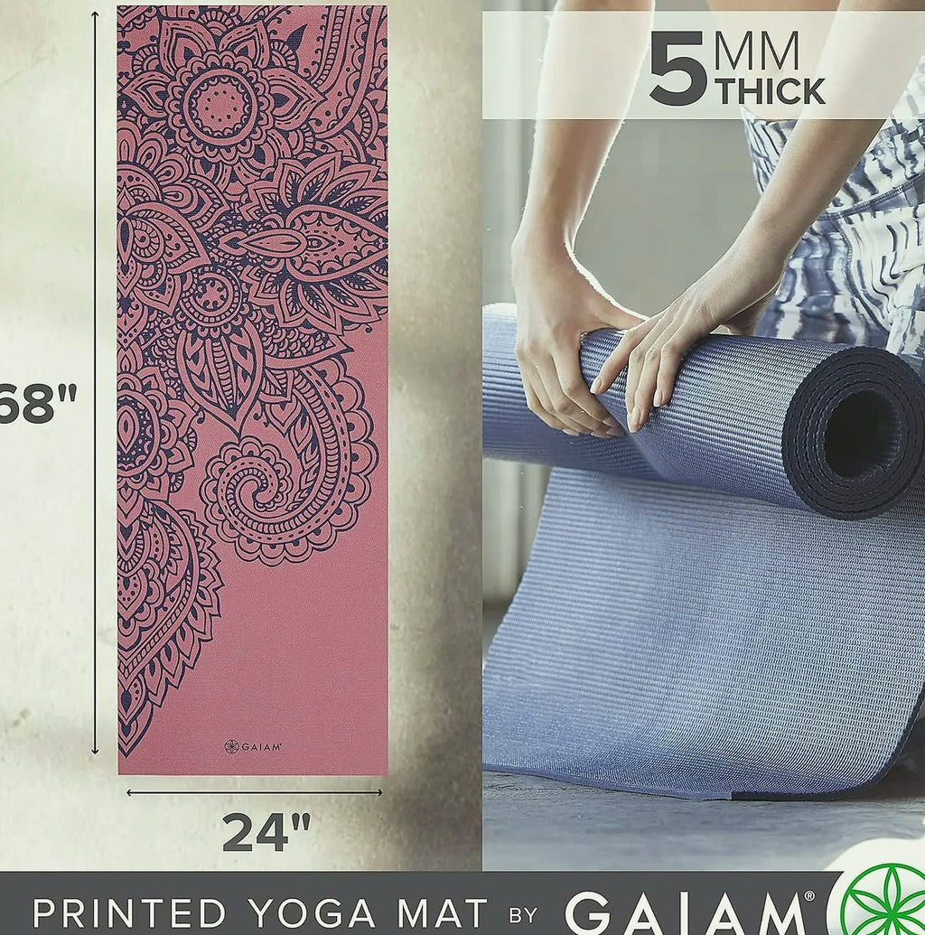 5mm Thick Non-Slip Yoga Mat, 68" x 24" Lightweight