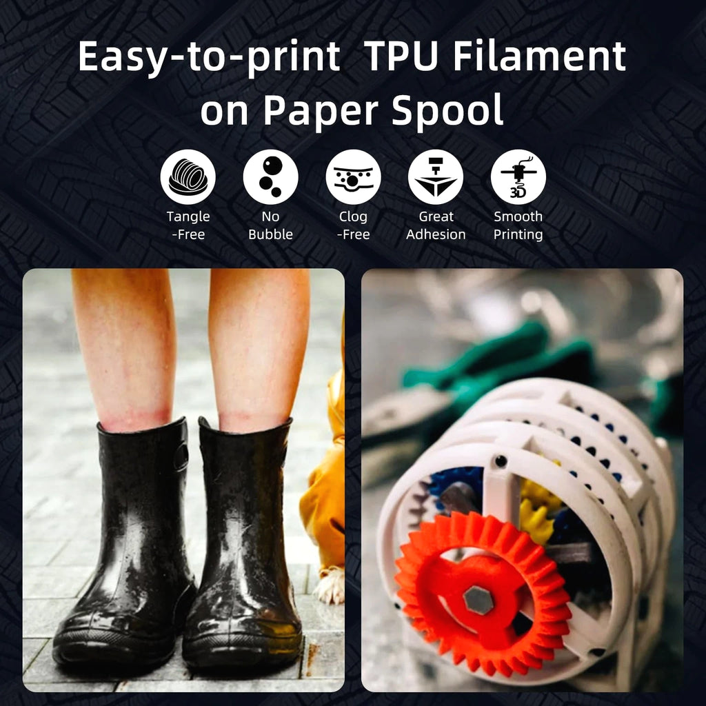 TPU Filament 1.75mm, 500g/0.5KG (1.1lbs) Spool, Shore 95A Flexible 3D Printer...