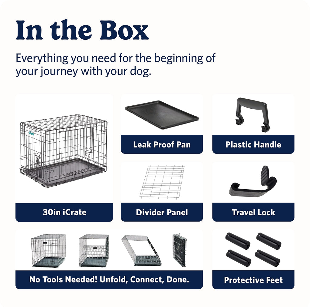 MidWest Homes for Pets 30-Inch iCrate Dog Crate for Medium Breeds