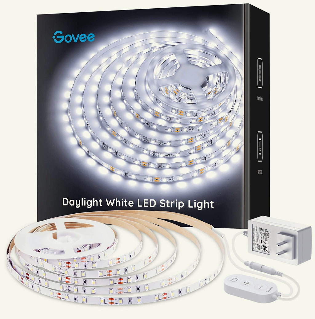 Govee 16.4ft LED Strip Lights, Dimmable 6500K Daylight White