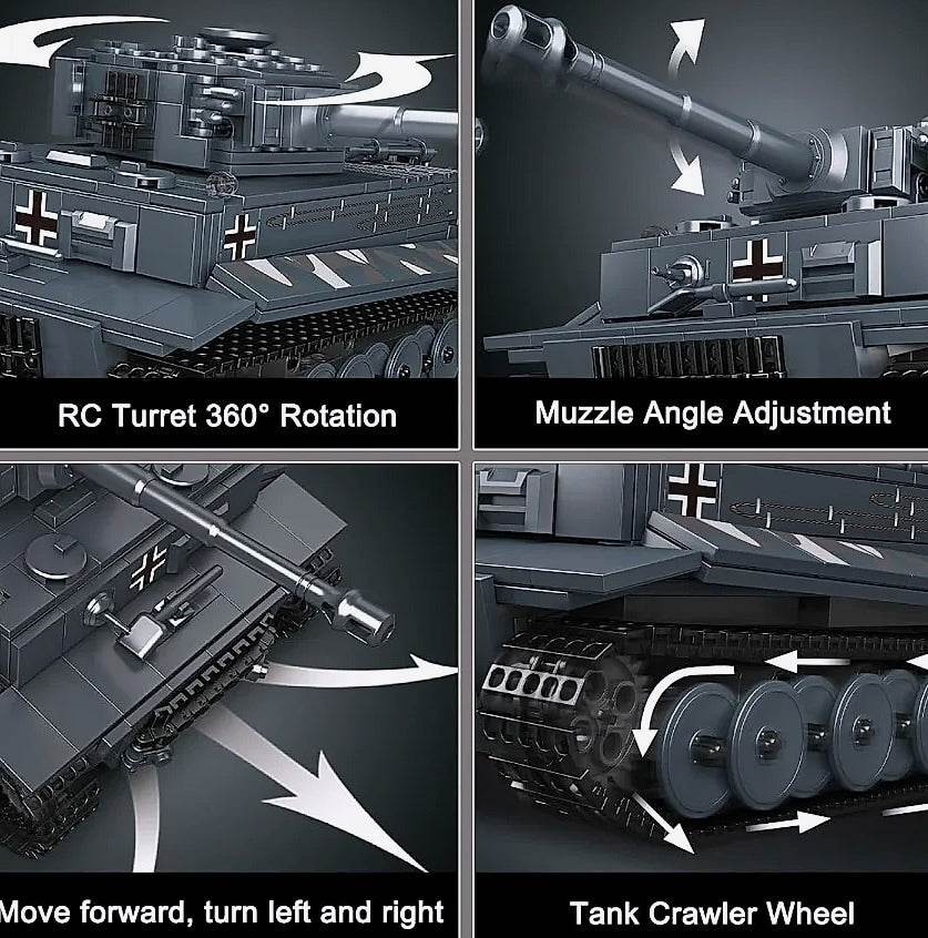 Mould King MOC Tiger Tank Building Blocks Military Vehicle Model