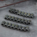 Vikings Jewelry Stainless Steel 24pc Rune Beads Charms