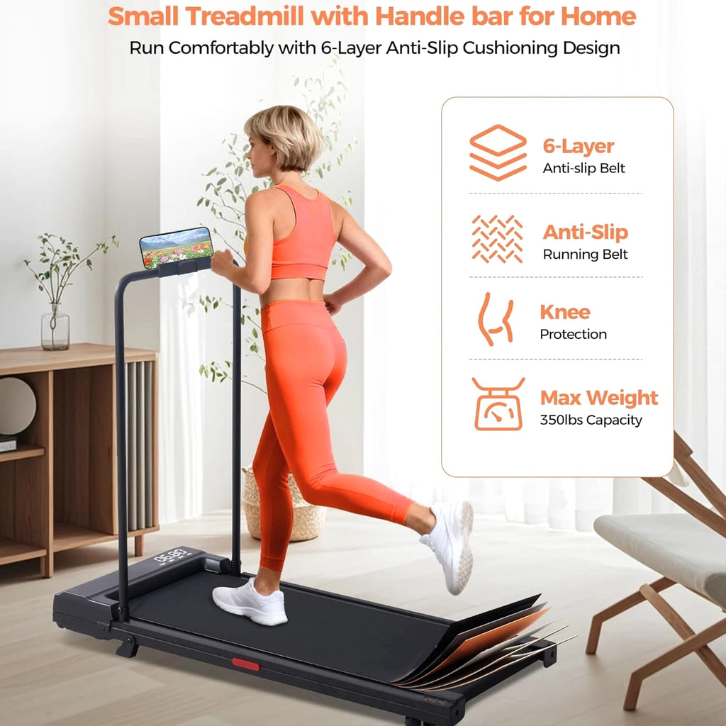 Walking Pad Treadmill with Incline, 2026 Upgrade Portable Under Desk Treadmill with Handles