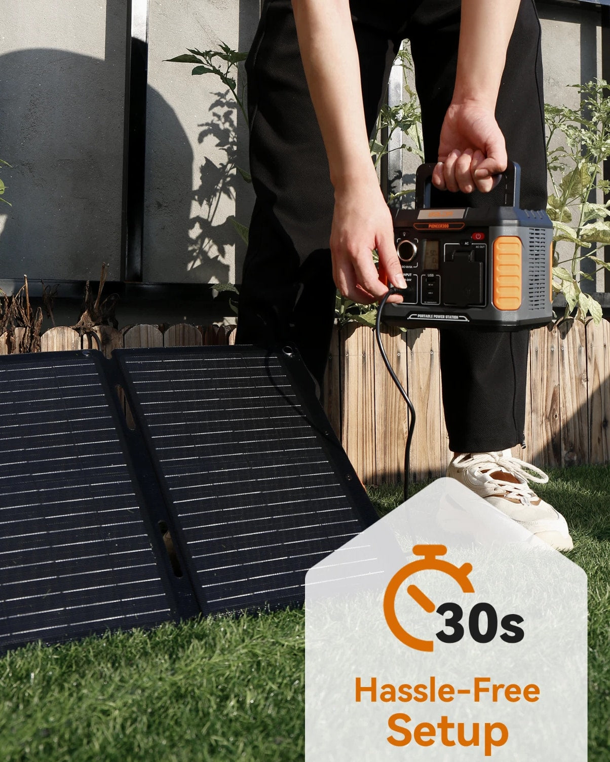 BALDR Solar generator 300W Portable Power Station with 60W solar panel included