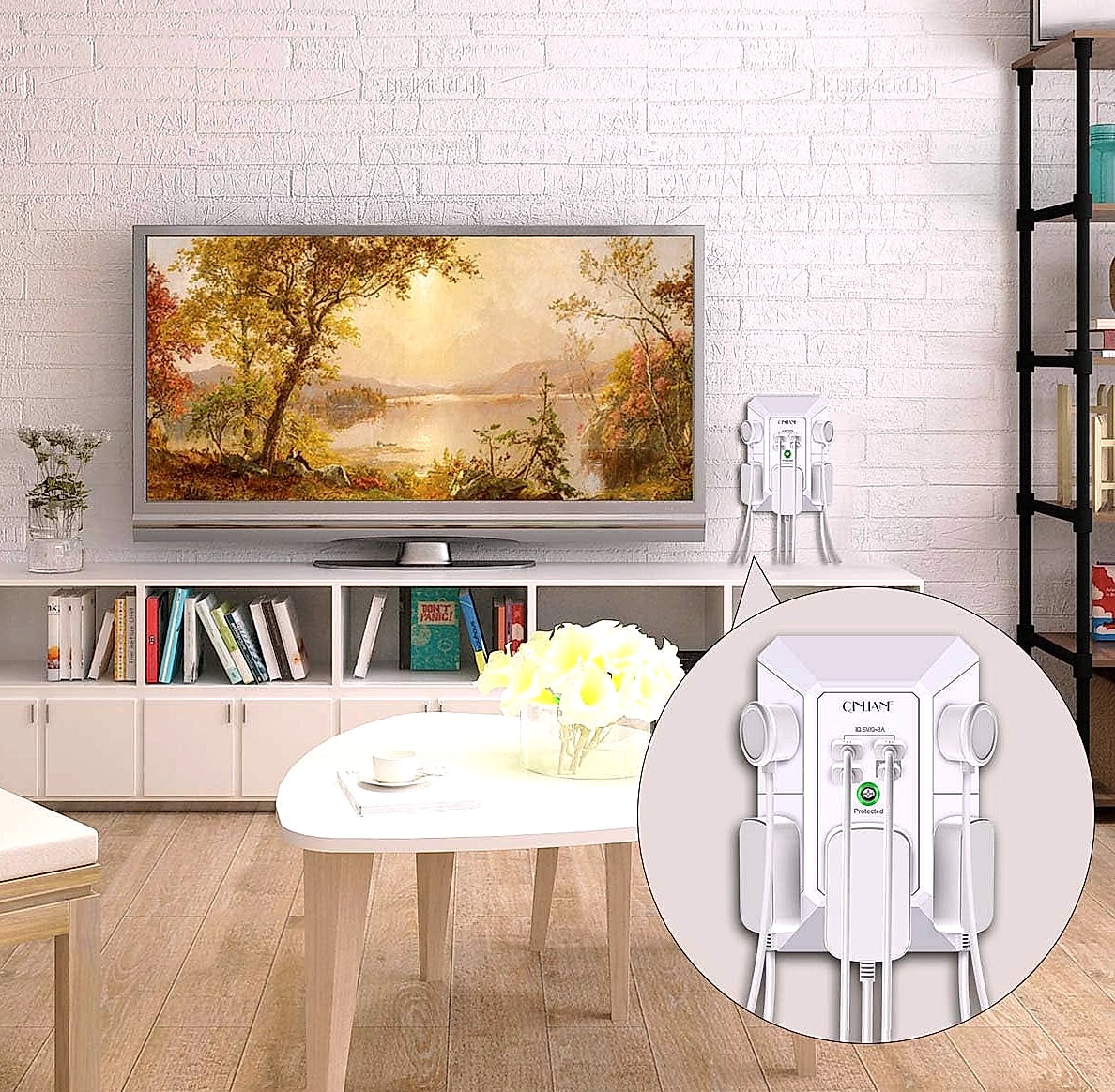 QINLIANF 5 Outlet Wall Charger with 4 USB Ports