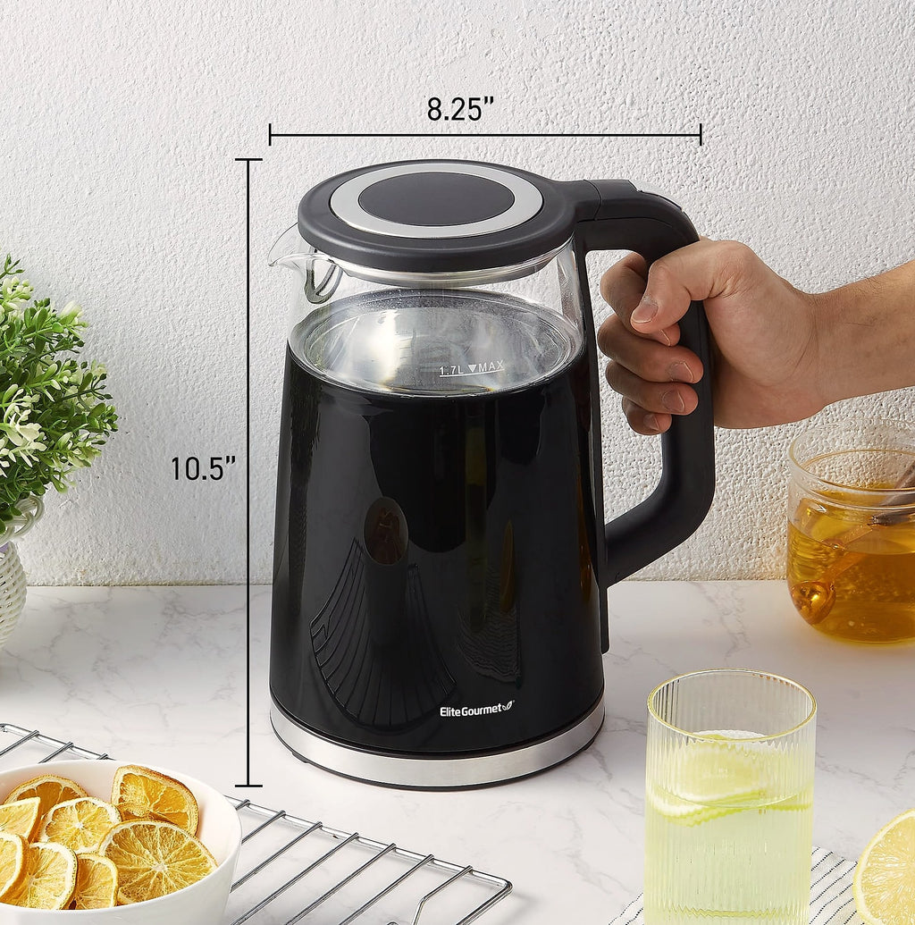 Elite Gourmet 1.7L Electric Tea Kettle with Digital Touchscreen