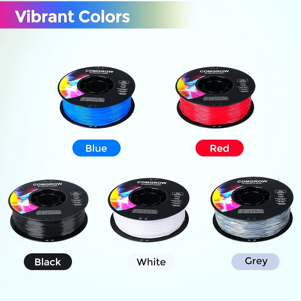 TPU Filament 1.75mm, 95A Soft Flexible 3D Printer Filament - Black 1kg
