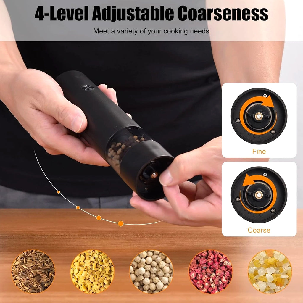 Electric Salt and Pepper Grinder Set-Rechargeable Salt and Pepper Mill Set All i