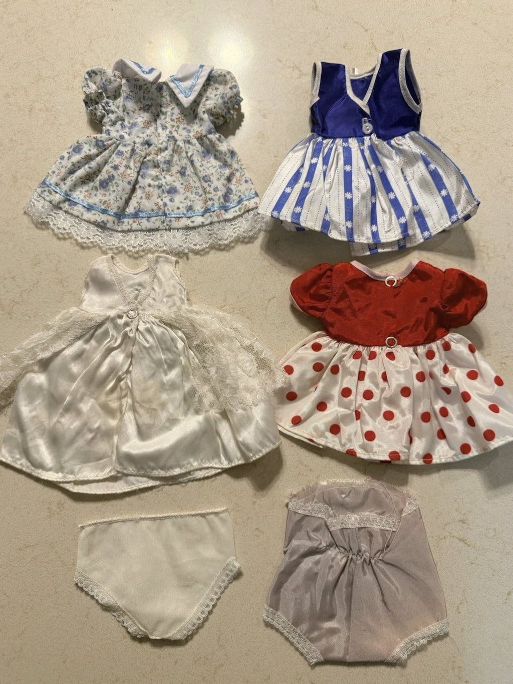 Vintage Lot of Small Doll Clothes Dresses and Underpants
