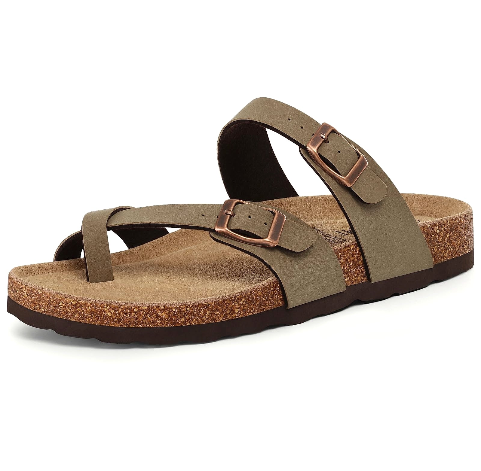 KIDMI Women's Cork Footbed Sandals with Adjustable Buckle