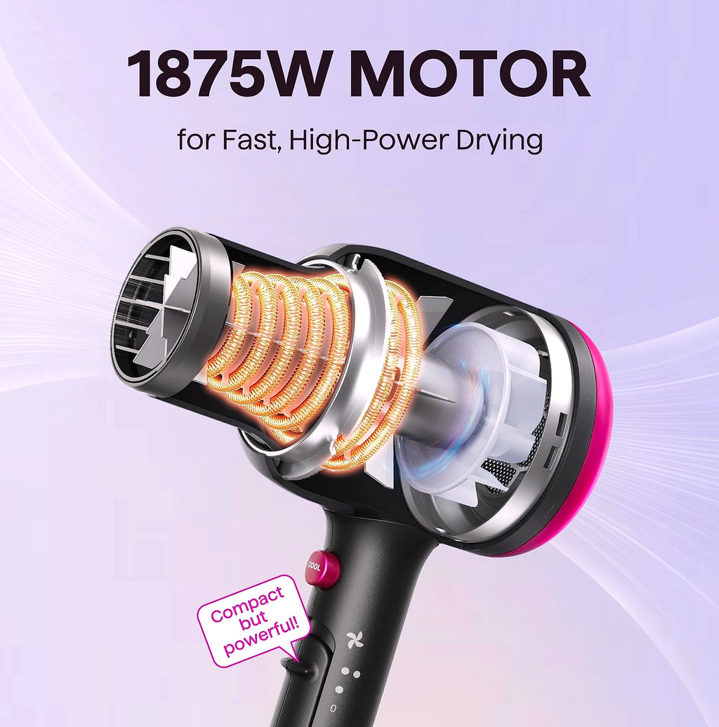 Wavytalk 1875W Ionic Hair Dryer with Diffuser and Comb