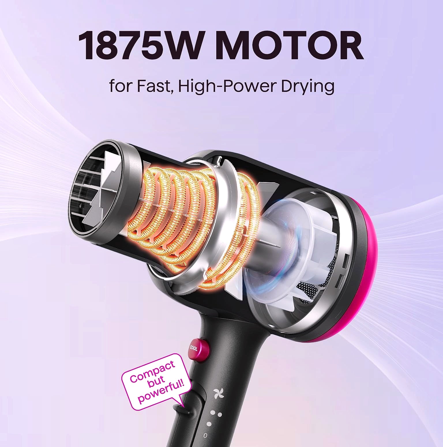 Wavytalk 1875W Ionic Hair Dryer with Diffuser and Comb