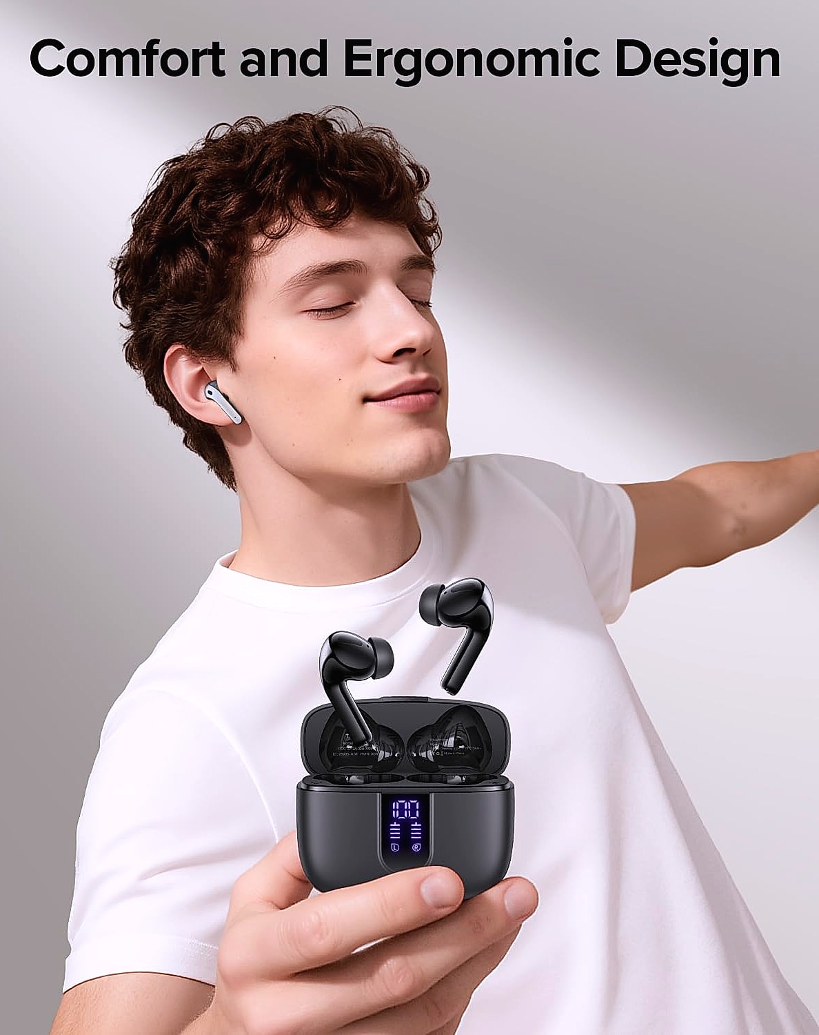TAGRY Bluetooth Earbuds 60H Playback Wireless Charging IPX5