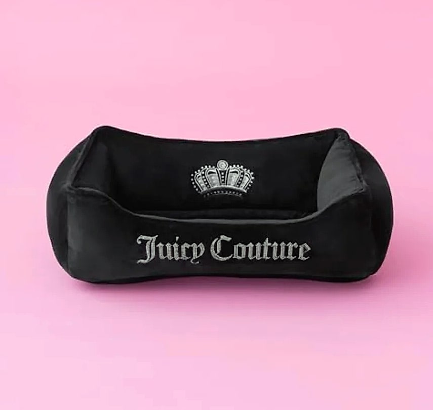 Crown Bling Small Pet Bed rose gold velvet orthopedic