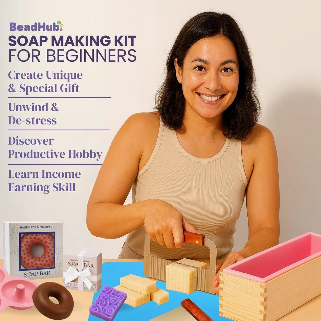 Soap Making Kit for Beginners | 6LBS Melt & Pour Soap Base - Shea Butter, Clear...