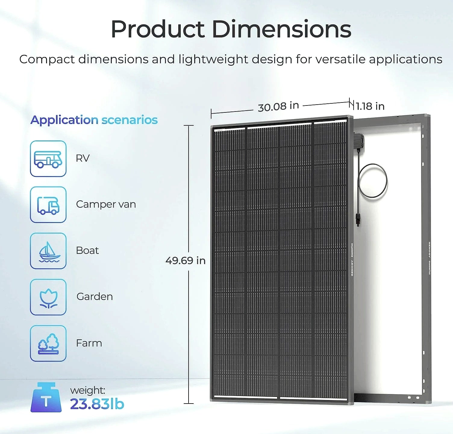 Renogy 200W ShadowFlux N-Type Solar Panel 12V