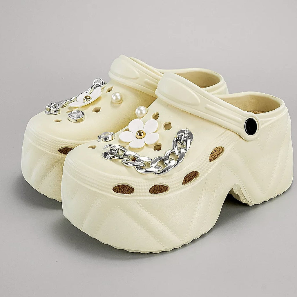 HININSEN Women's Platform Clogs 9CM High EVA Garden Sandals