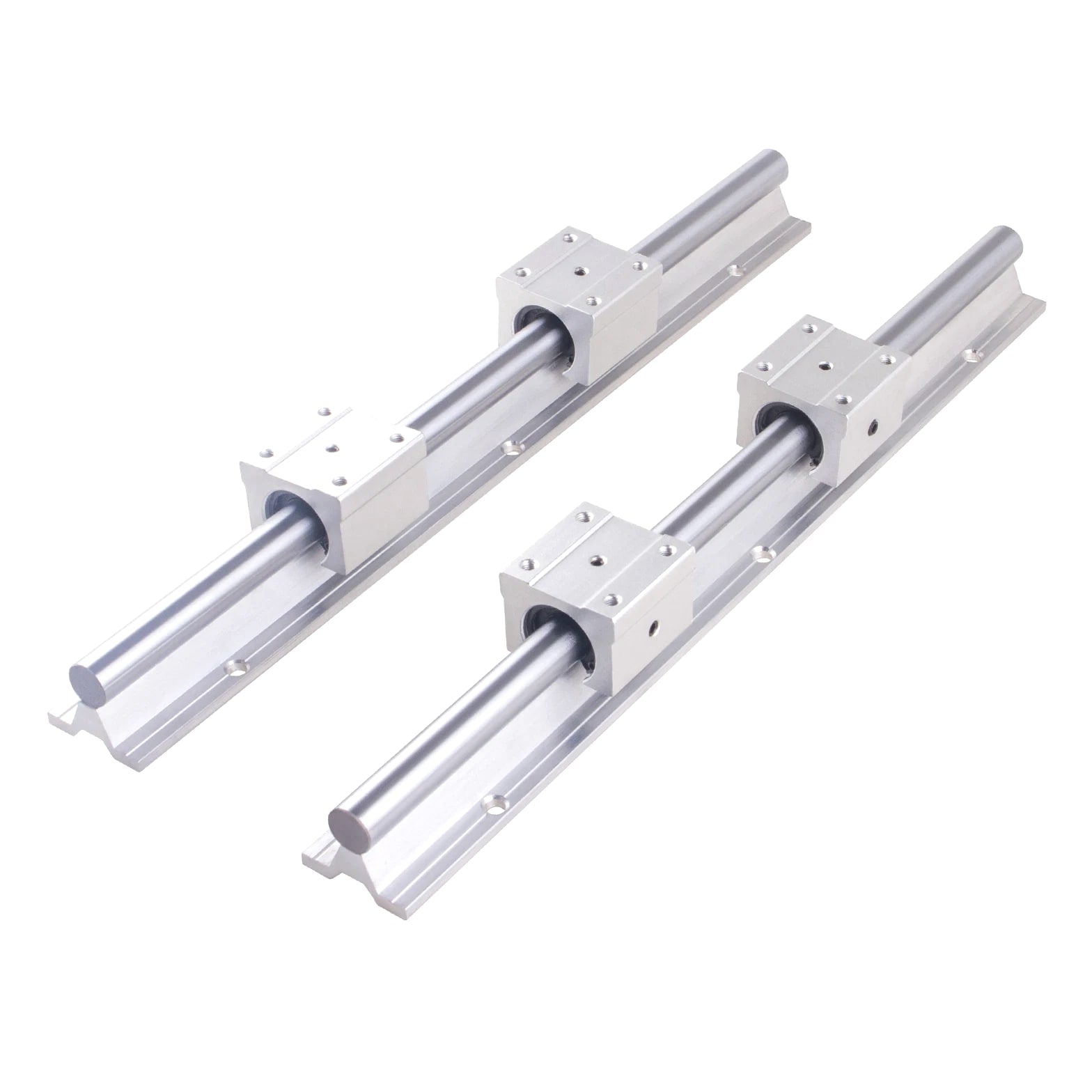 2Pcs SBR12/16/20 Linear Rail Shaft 300mm~1500mm+4 Pcs SBR12/16/20 Bearing Block